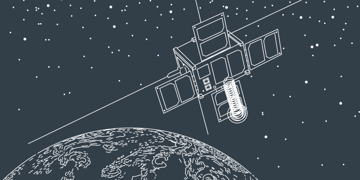 Illustration of a satellite in space